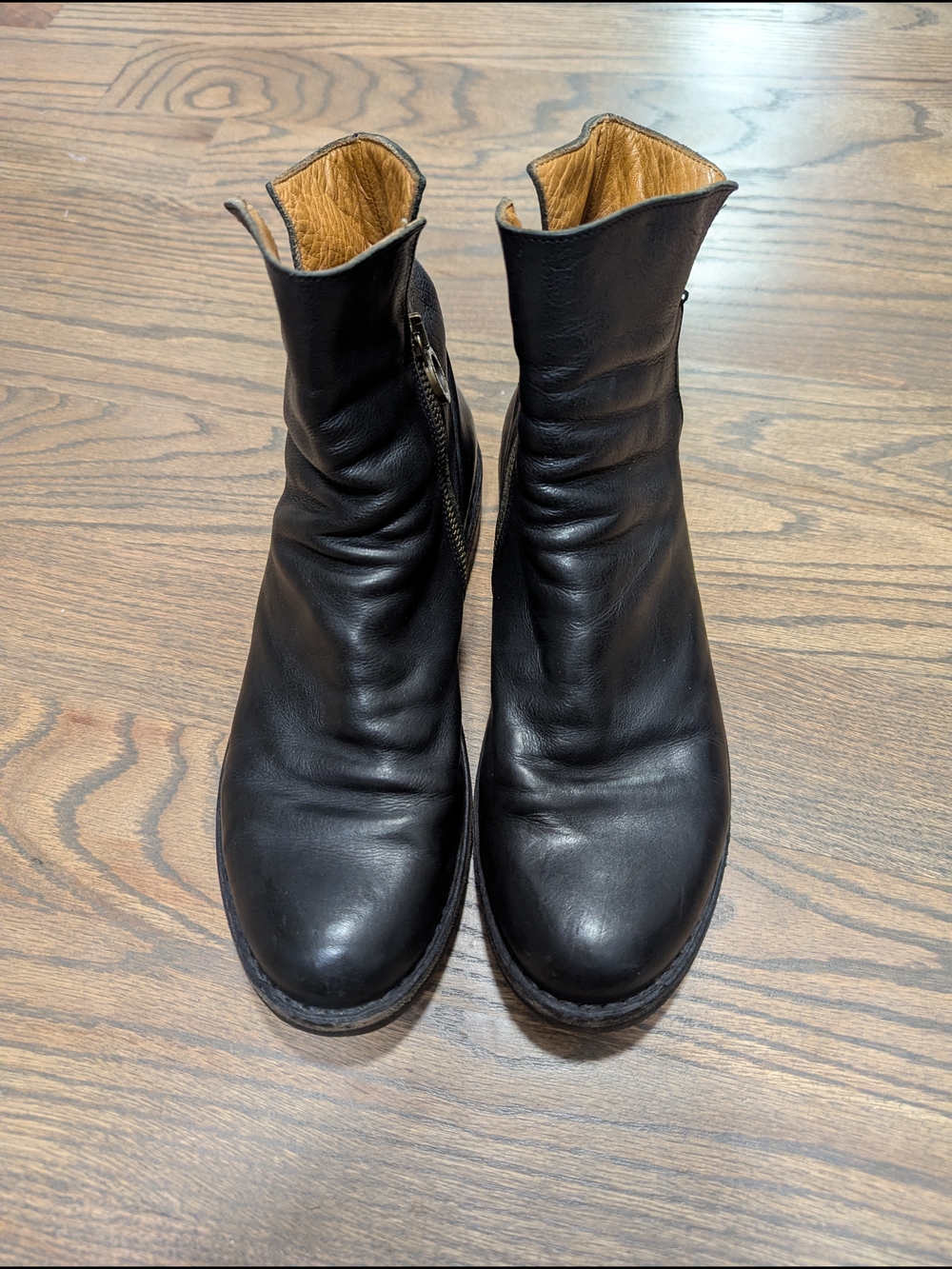 Fiorentini + Baker Black Leather Ankle Booties Boots Elf Infinity Zip Italy 37